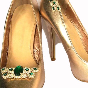 Emerald Green and Gold Shoes - Etsy