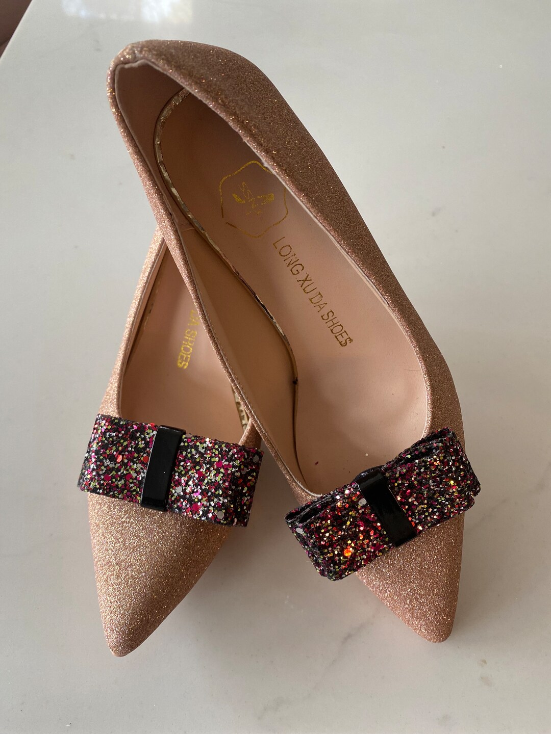 Venus Multi Glitter Bow Shoe Clips Etsy