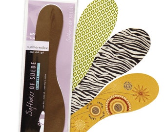 3 pairs of SummerSole Softness of Suede Insoles - aids clammy / sweaty feet, keeps them dry & fresh, velvet feel, aids hyperhidrosis
