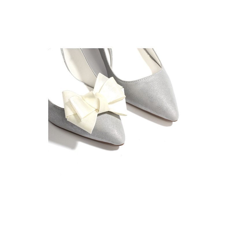 Carrie Cream Double Bow Shoe Clips