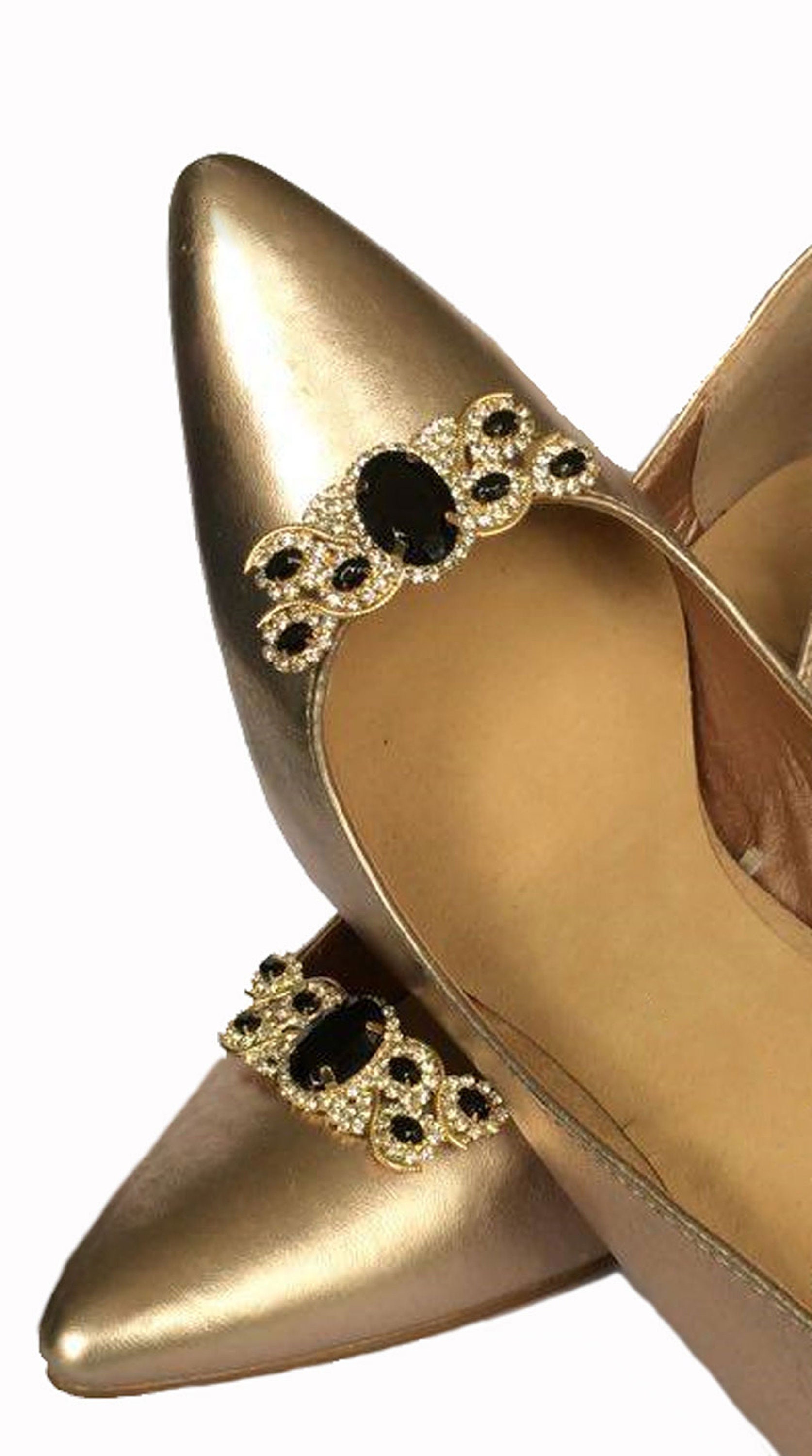 Black and Gold Shoes - Etsy