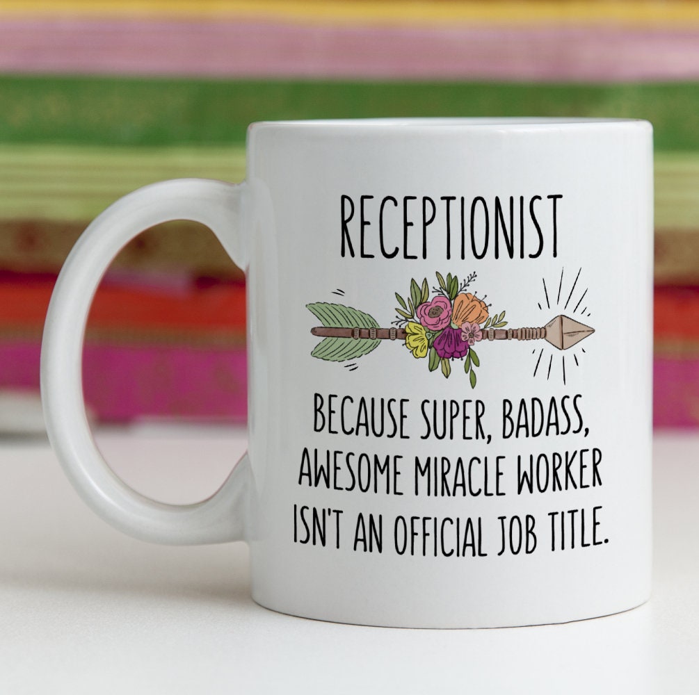 Funny Receptionist Gift Idea Mug Best Ever Super Awesome Etsy Nederland