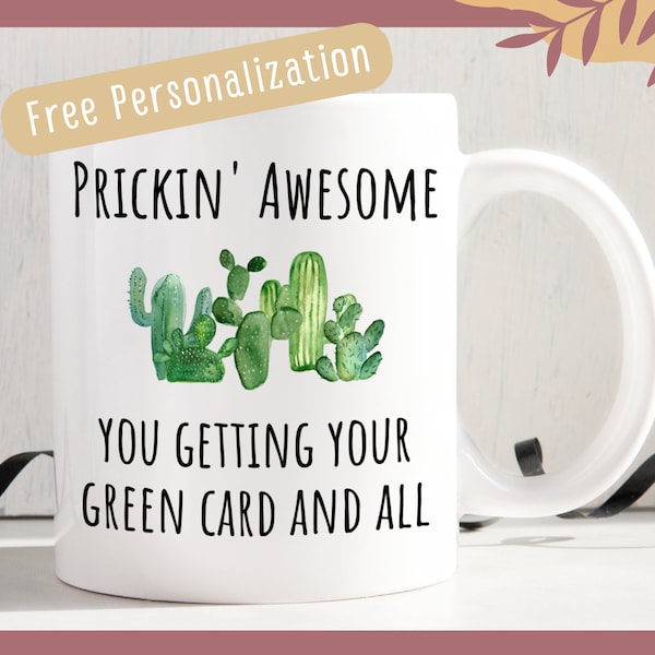 Green Card US American Resident Immigrant Gift Idea Mug Prickin Awesome