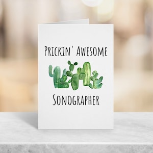 Sonographer Ultrasound Tech Funny Greeting Card Prickin' Awesome