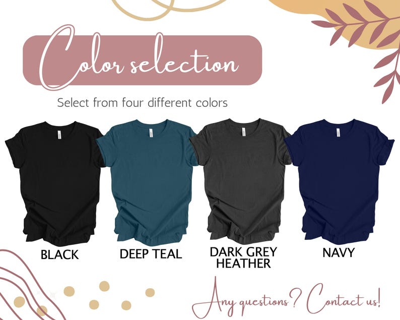 the color selection for a women's t - shirt