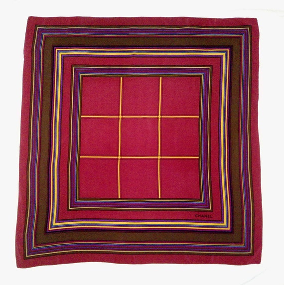 Vintage CHANEL fine Silk Scarf, Silk scarf women,