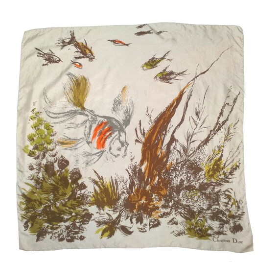 Vintage Christian Dior Silk Scarf, Silk scarf wome