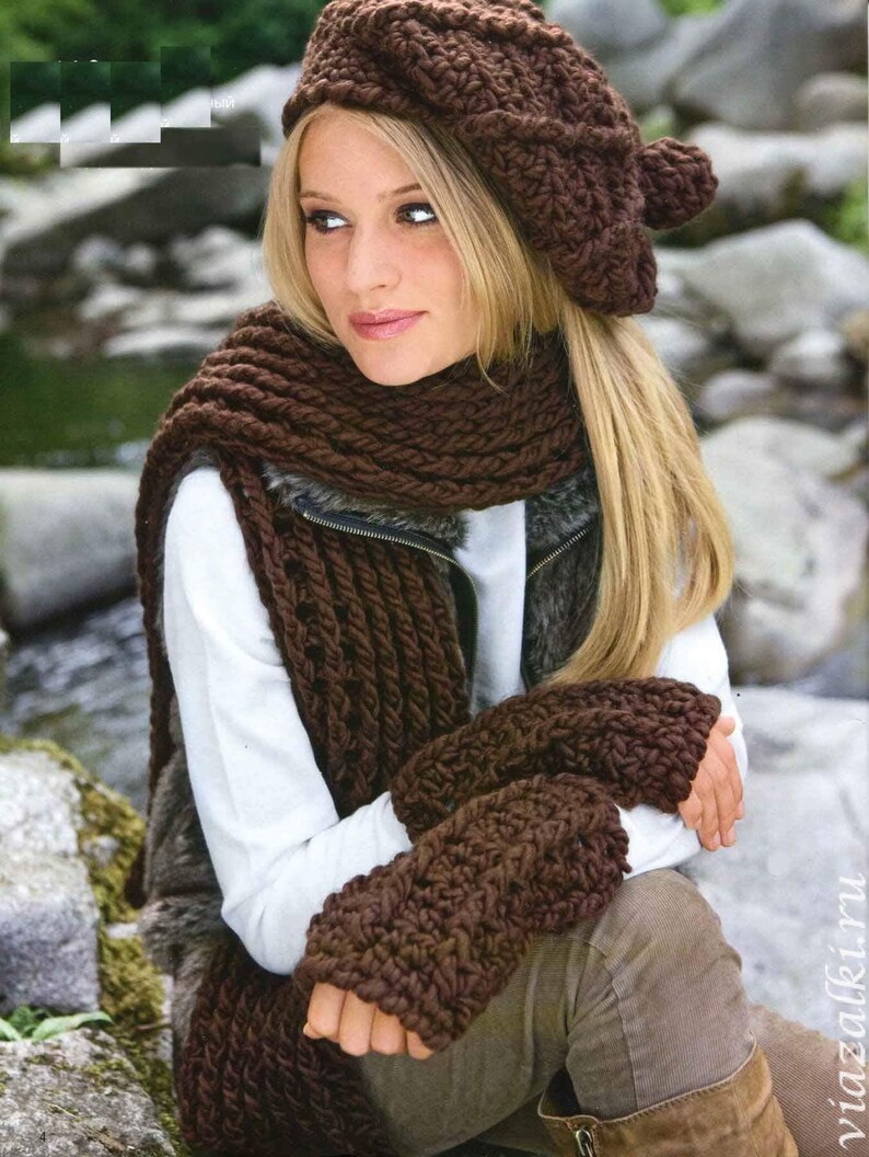 Winter Hat Scarf and Gloves Set Pom Pom Beanie Infinity Scarf Gloves