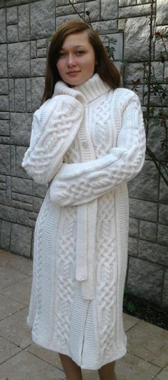 Manteau pour femme tricot main aran veste pour femme cardigan