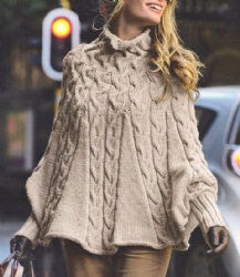 Womens Knitted Cape Poncho Women's Poncho Knitted - Etsy