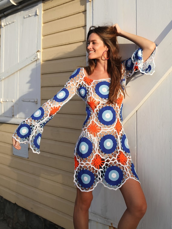 bohemian crochet dress