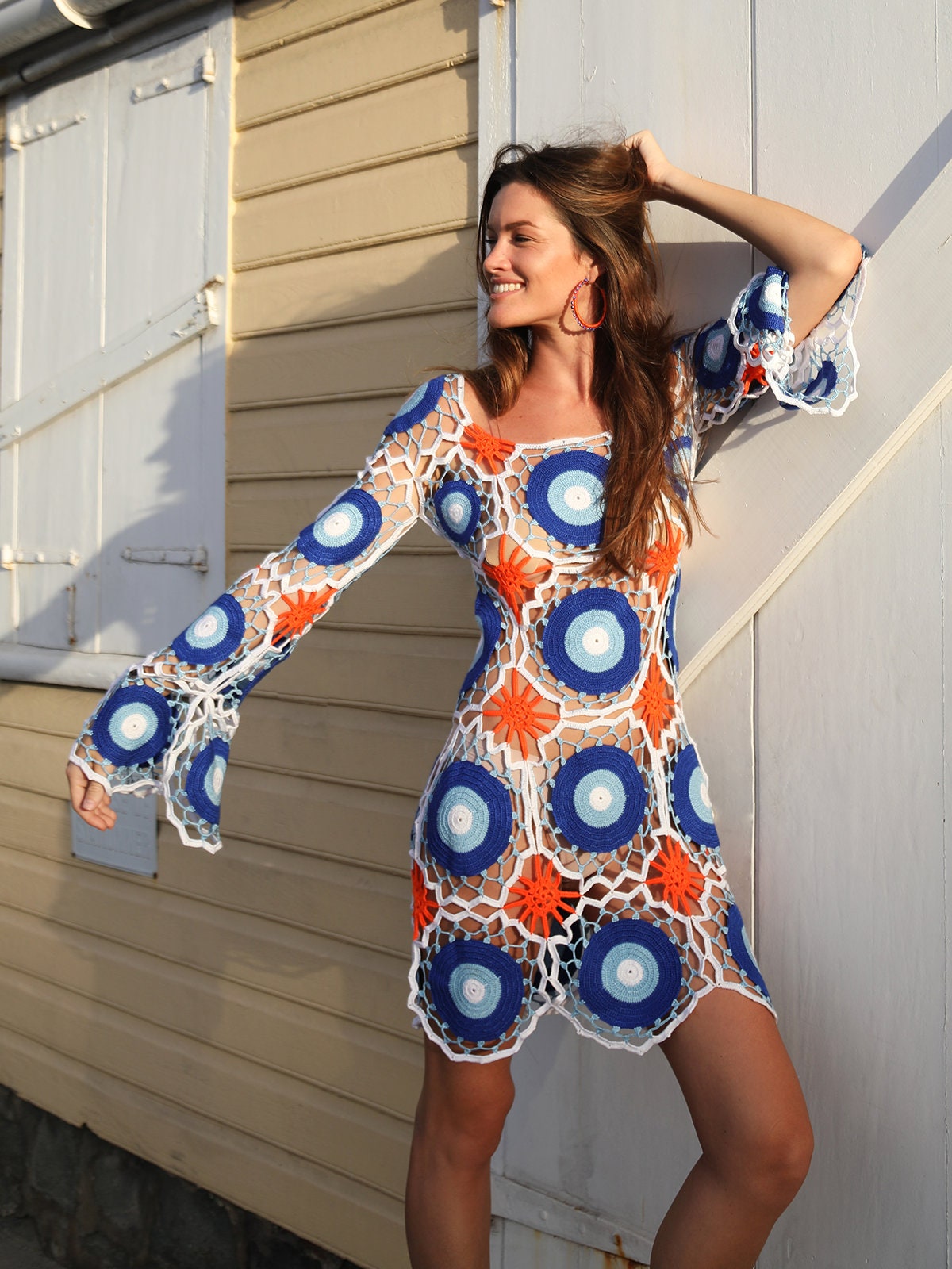 Crochet Beach Dress Multicolor Dress ...