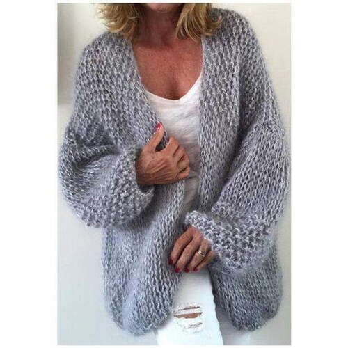Women's Hand Knitted Chunky Oversized Cardigan Etsy