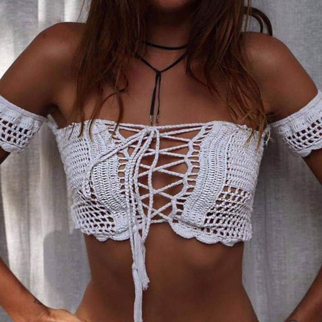 YUHGODO Women Sexy Lace Crochet Cami Top Going Out Summer Bralette