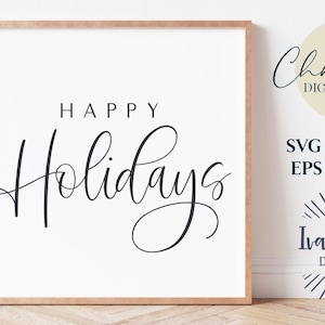 SVG-Dateien, Frohe Feiertage, SVG, Weihnachten Zeichen, SVG, Cricut, Silhouette, kommerzielle Nutzung, digitale Schnittdateien, DXF PNG