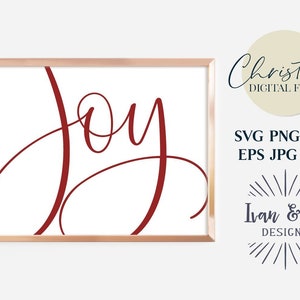 Archivos Svg de alegría, Svg de Navidad, Svg de vacaciones, Svg de Navidad de granja, Cricut Svg, Diseños de silueta, Archivos de corte digital, JPG DXF PNG