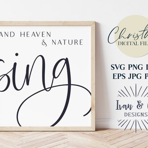 A Niebo i Natura Śpiewają Pliki Svg, Kolęda Svg, Święta Svg, Cricut Svg, Projekty Sylwetki, Pliki Cięcia Cyfrowego, JPG DXF PNG