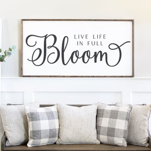 SVG Files, Live Life in Full Bloom Svg, Kids Svg, Farmhouse Svg, Spring Svg, Cricut, Silhouette, Commercial Use, Digital Cut Files, DXF PNG