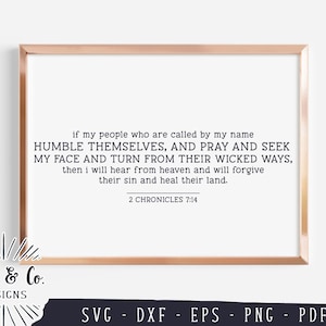 SVG-bestanden, Als mijn mensen Svg, Bijbelvers Svg, 2 Kronieken 7:14, Christian Svg, Lof Svg, Commercieel gebruik, Digital Cut Files, DXF PNG