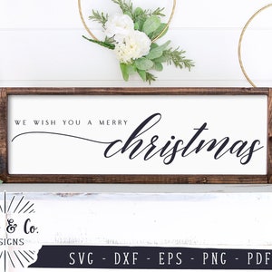 SVG Files, We Wish You a Merry Christmas Svg, Holiday Svg, Winter Svg, Commercial Use, Cricut, Silhouette, Digital Cut Files, DXF PNG