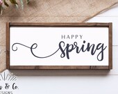 SVG Files, Happy Spring Svg, Farmhouse Sign Svg, Spring Sign Svg, Easter Svg, Cricut, Silhouette, Commercial Use, Digital Cut Files, DXF PNG