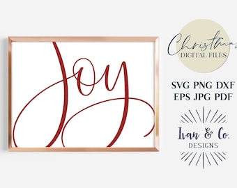 Joy Svg Files, Christmas Svg, Holidays Svg, Farmhouse Christmas Svg, Cricut Svg, Silhouette Designs, Digital Cut Files, JPG DXF PNG