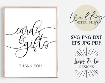 Cards and Gifts SVG Files, Wedding, Books and Cards, Gifts Table, Printable, Sublimation, Cricut, Silhouette Designs, Digital Files, JPG PNG