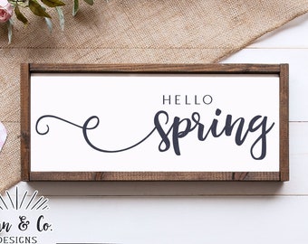 SVG Files, Hello Spring Svg, Farmhouse Sign Svg, Spring Sign Svg, Easter Svg, Cricut, Silhouette, Commercial Use, Digital Cut Files, DXF PNG