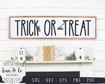 SVG Files, Trick or Treat Svg, Halloween Svg, Fall Svg, Farmhouse Svg, Commercial Use, Cricut, Silhouette, Digital Files, Cut Files, DXF PNG