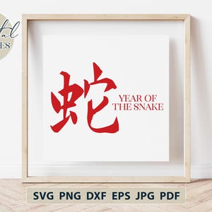 SVG Files, Year of the Snake (蛇) Svg, Chinese Calligraphy Svg, Lunar New Year Svg, Cricut, Silhouette, Cutting Files, DXF PNG