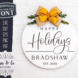 File SVG, Buone vacanze Svg, Cognome Svg, Nome di famiglia Svg, Natale Svg, Uso commerciale, Cricut, Silhouette, File di taglio digitale, DXF PNG