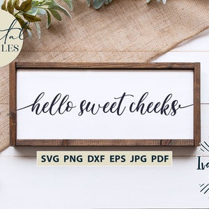 Hallo süße Wangen-Svg-Dateien, lustiges Badezimmer, Bauernhaus-Svg, Badezimmer-Svg, Cricut-Svg, Silhouette-Designs, Digital Cut-Dateien, JPG DXF PNG
