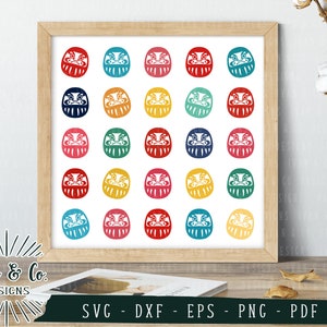 SVG-Dateien, Dharma-Puppe SVG, japanische SVG, Segen, Cricut, Silhouette, Vektorkontur, geschnittene Dateien, digitaler Download, Dxf Eps Png Pdf
