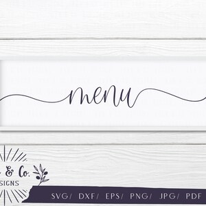 SVG Files, Menu Svg, Wedding Menu Svg, Cricut, Silhouette, Cutting Files, Instant Download, Blush Series, Ivan & Co, Dxf Eps Png Jpeg Pdf