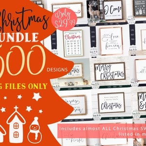 500 Designs Weihnachten SVG Bundle, Frohe Weihnachten, O Come, Frohe Feiertage, kommerzielle Nutzung, Cricut, Silhouette, Digital Schnitt Dateien, DXF PNG