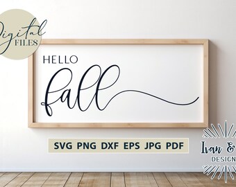 Hello Fall SVG Files for Cricut Designs Home Svg Fall Svg Autumn Svg Fall Decor Svg Cut Files Home Decor Silhouette Digital Files