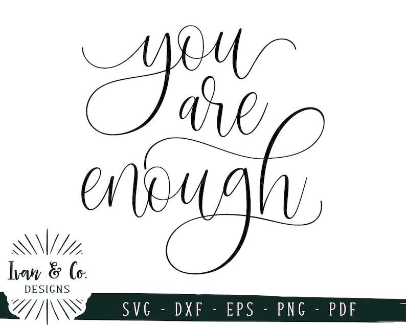 Download SVG Files You Are Enough Svg Cliparts Vector Outline | Etsy