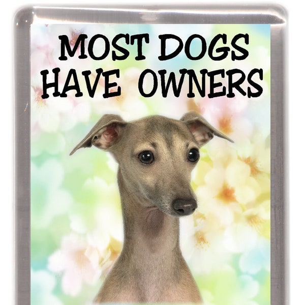 Italian Greyhound Dog Fridge Magnet - Most Dogs Have Owners Italian Greyhounds Have Staff. Great Gift for any Dog Lover