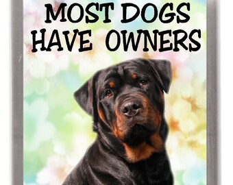 Rottweiler Car Sticker – Rottie Beware Of Dog Window Decal – Customizable Vinyl V07
