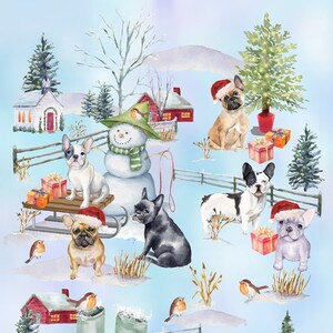 Carta da regalo natalizia Bulldog francese. Perfetta per qualsiasi amante dei cani. Rendi il tuo regalo ancora più speciale