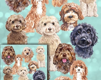 Cockapoo / Doodle Dog Gift Wrapping Paper with matching Gift Card - perfect for any dog lover.  Make your gift extra special