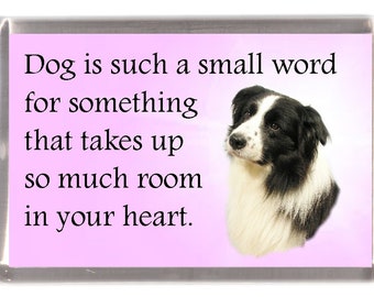 Beautiful 8/" x 6/" Magnetic Photo Frame Border Collie Gift