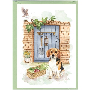 Personalised Beagle Dog Greetings Card /Notelet (6" x 4") with Envelope - Ideal for any occasion.  Can be left blank if preferred