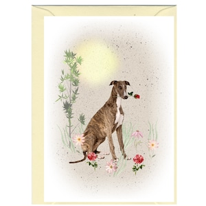 Tarjeta/nota en blanco para perro Whippet (6" x 4") con sobre - Ideal para el día de la madre, tarjeta de San Valentín, etc. Artículo perfecto para cualquier amante de los perros