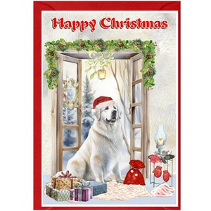 Pyrenäen-Sennenhund-Weihnachtskarte (15,2 x 10,2 cm), innen unbeschriftet – mit Umschlag. Perfekter Artikel für jeden Hundeliebhaber