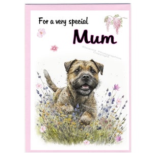 Border Terrier Blanko Karte für Mama (6 "x 4") mit Umschlag - Ideal für Muttertag, Geburtstag, etc.