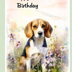 Beagle Dog "happy Birthday" Card (6" X 4") With Envelope - Blank Inside ...