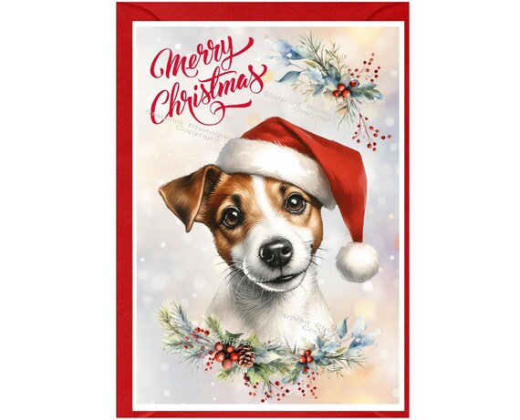 Jack Russell Terrier Dog Christmas Card (6