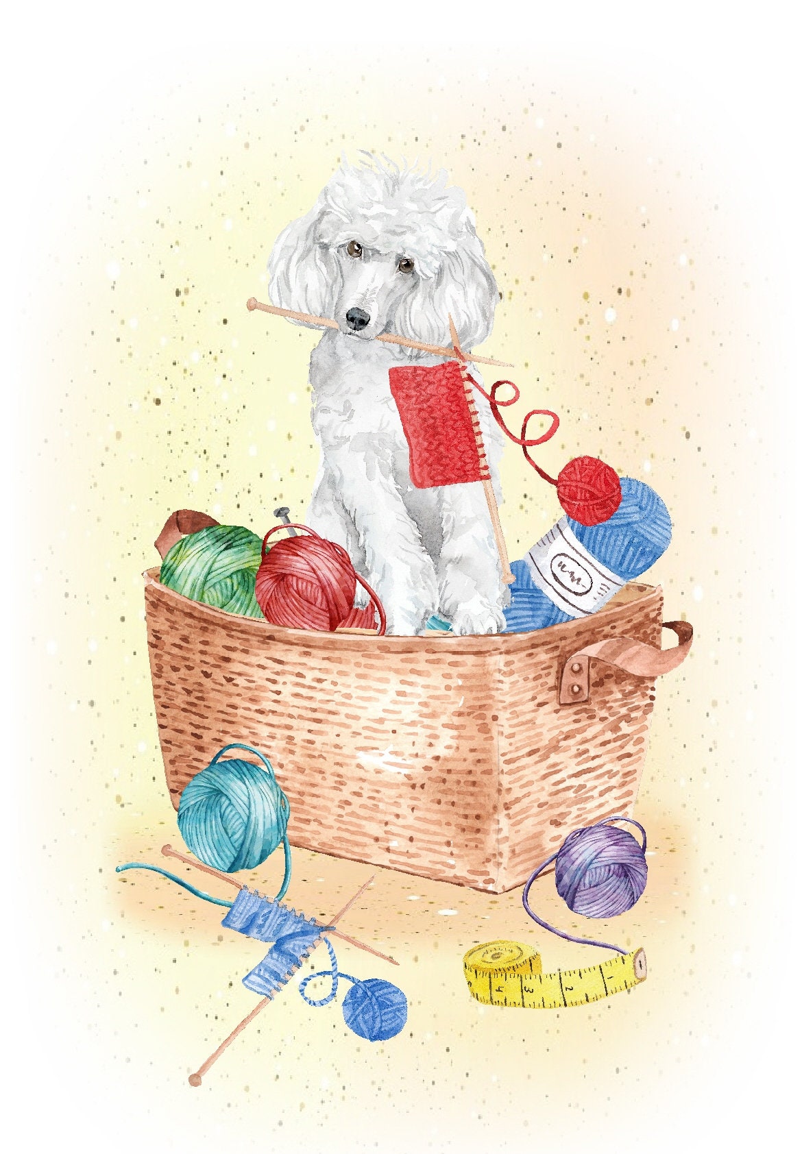 Poodle (white) Dog Blank Card /notelet (6" X 4") With Envelope - Ideal ...