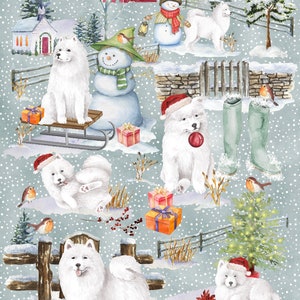Samojede Weihnachten Geschenkpapier.  Machen Sie Ihr Geschenk zu etwas ganz Besonderem.